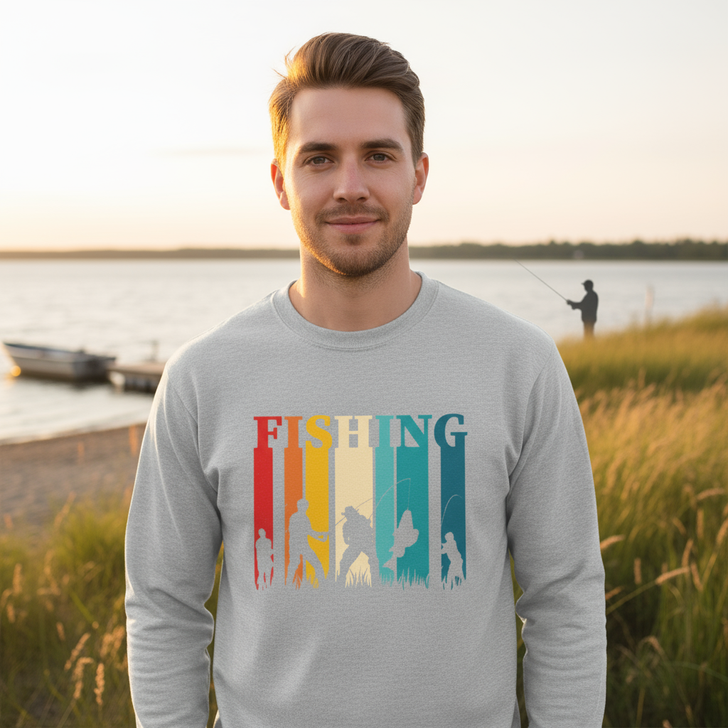 Męska koszulka z długim rękawem - Fishing