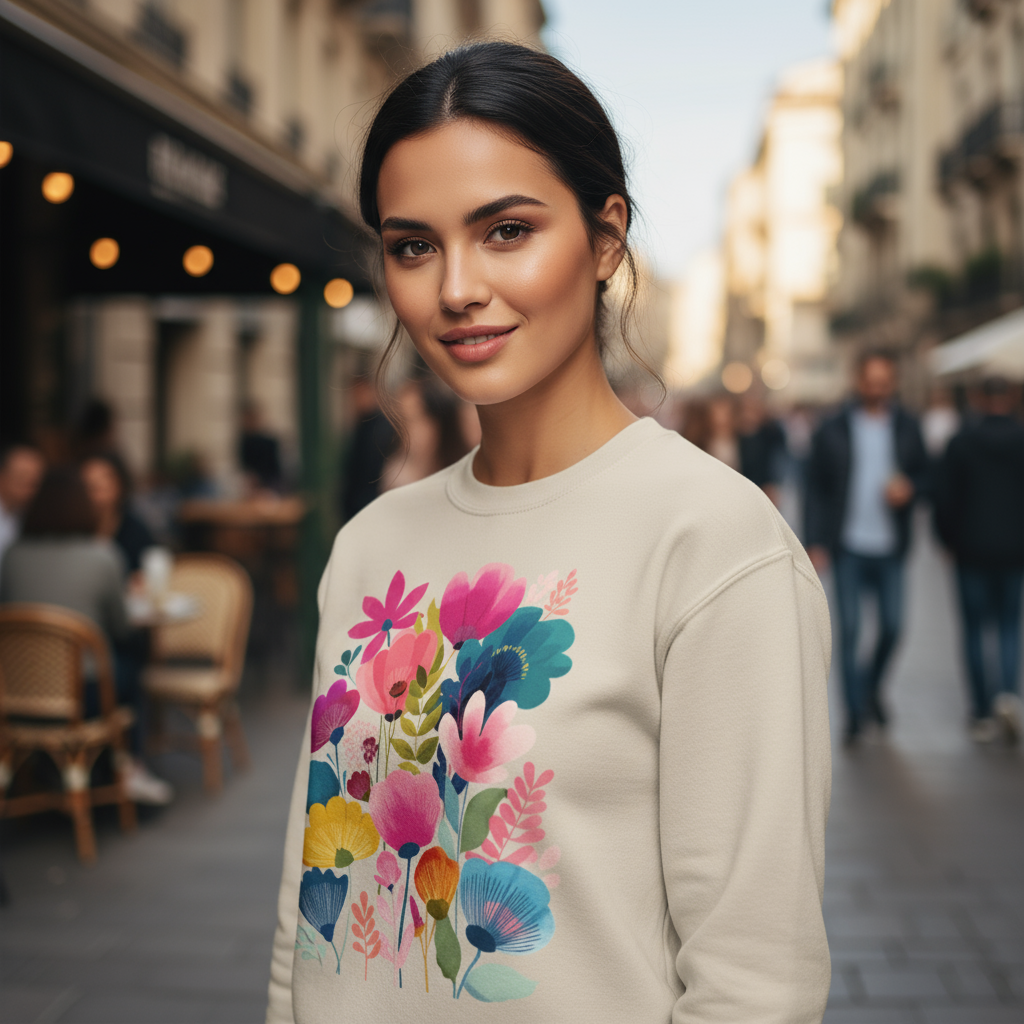Bluza damska - Kolorowe kwiaty