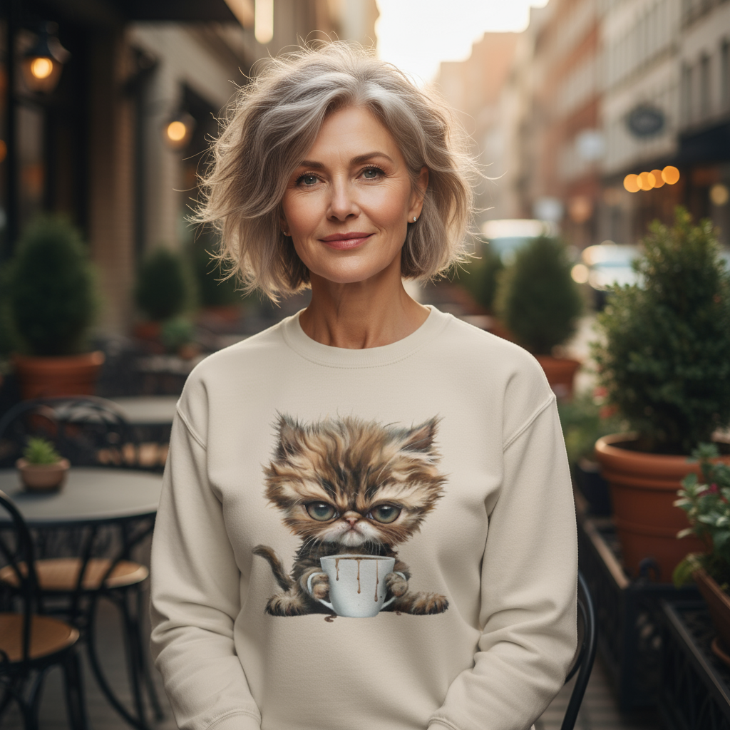 Bluza damska - Pan Mruczek Kawosz