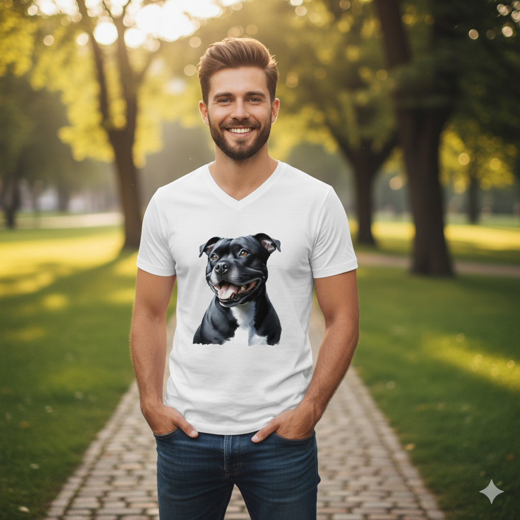 Koszulka męska V-neck - Staffordshire Bull Terrier