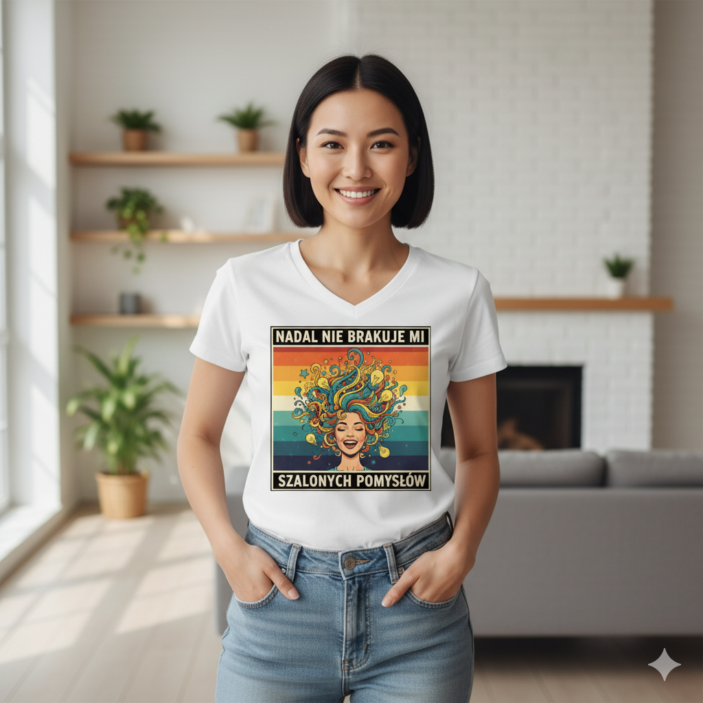Koszulka damska V-neck - Szalone pomysły