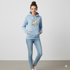 Damska bluza z kapturem - Pastelowe kwiaty