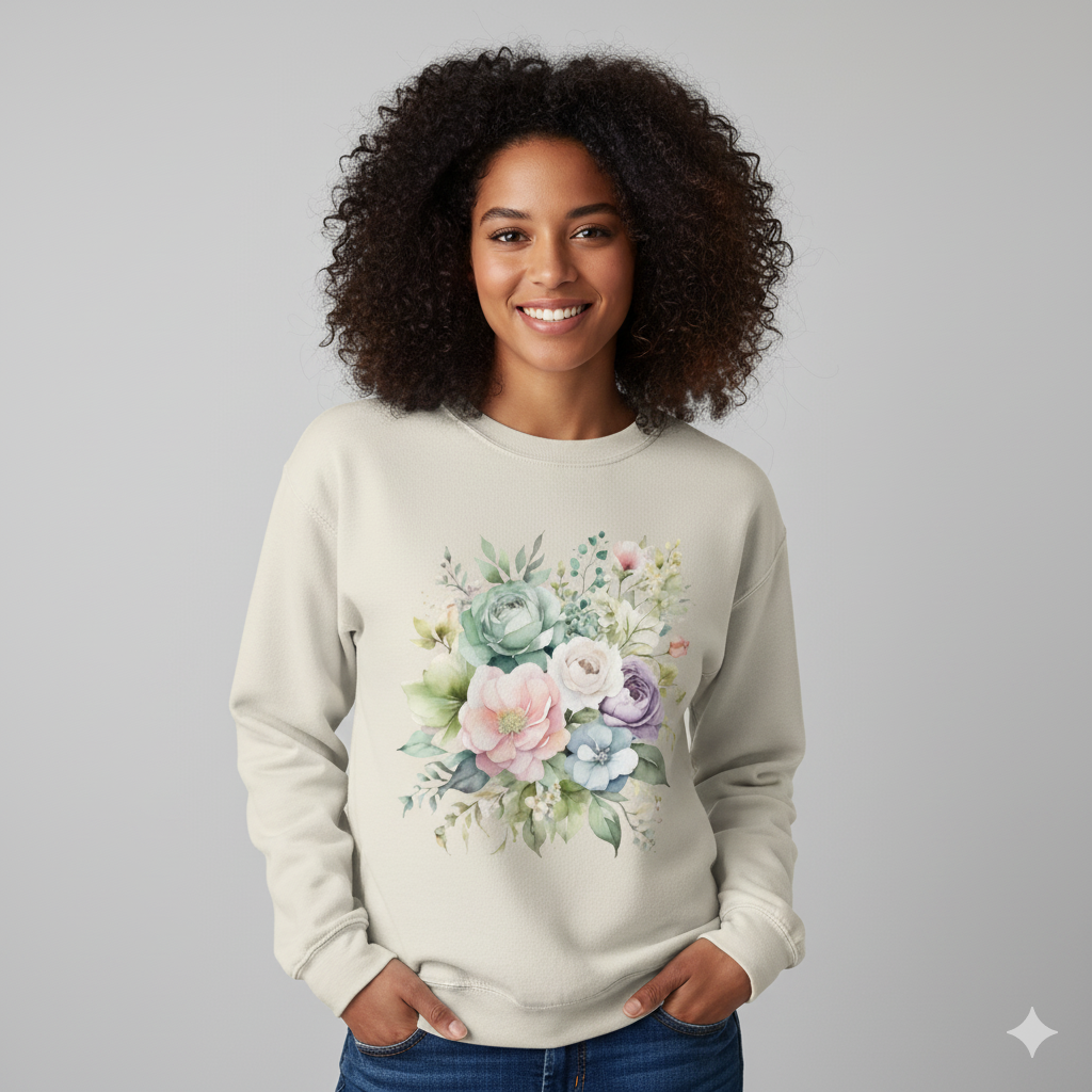 Bluza damska - Pastelowe kwiaty