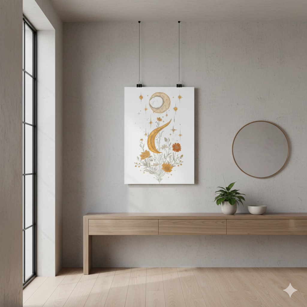 Plakat pionowy - Księżyc w Kwiatach