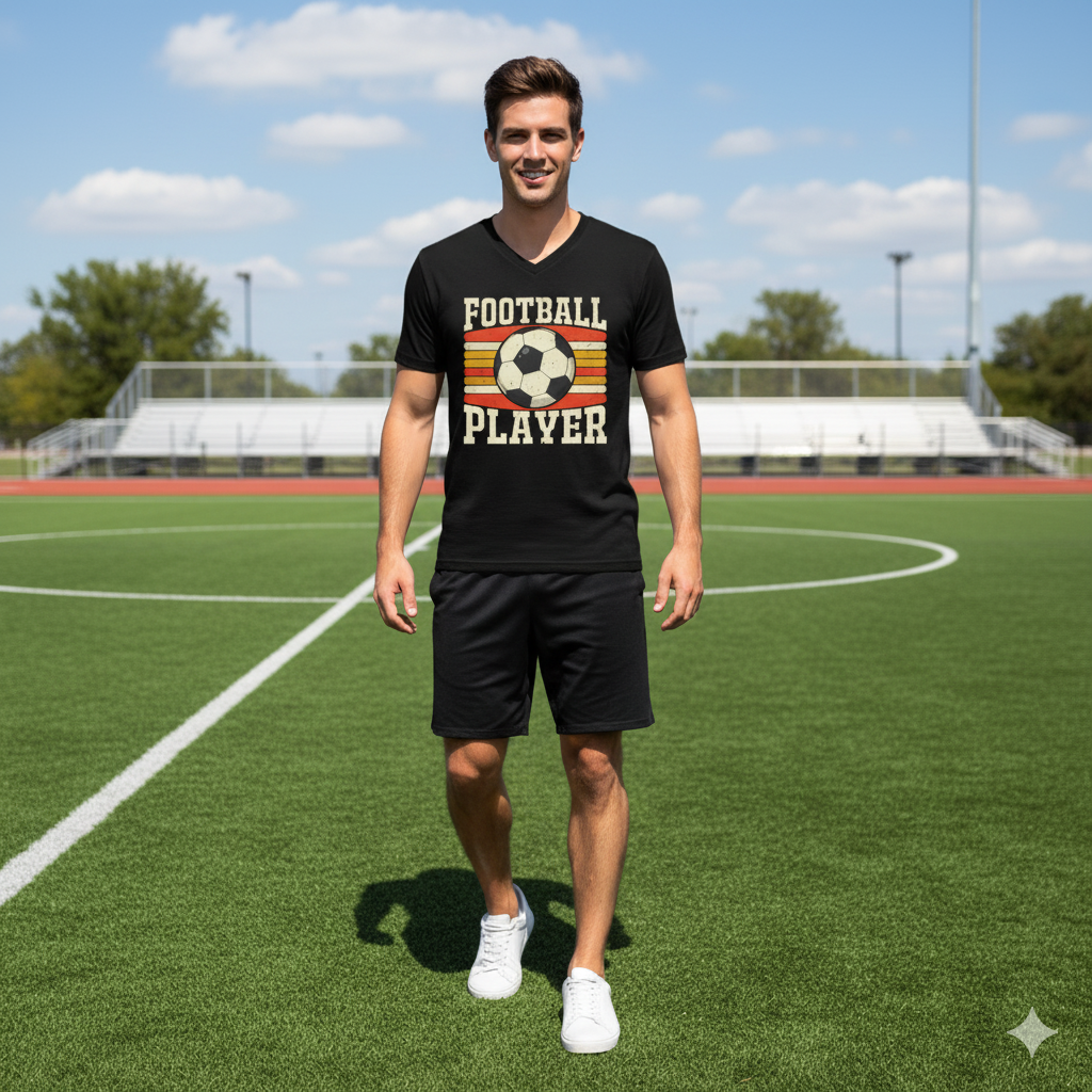 Męska koszulka V-neck - Football Player