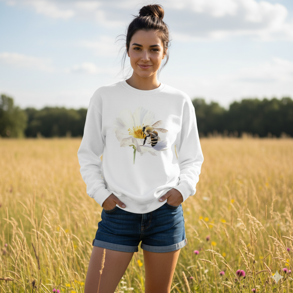 Bluza damska - Pszczoła na kwiatku