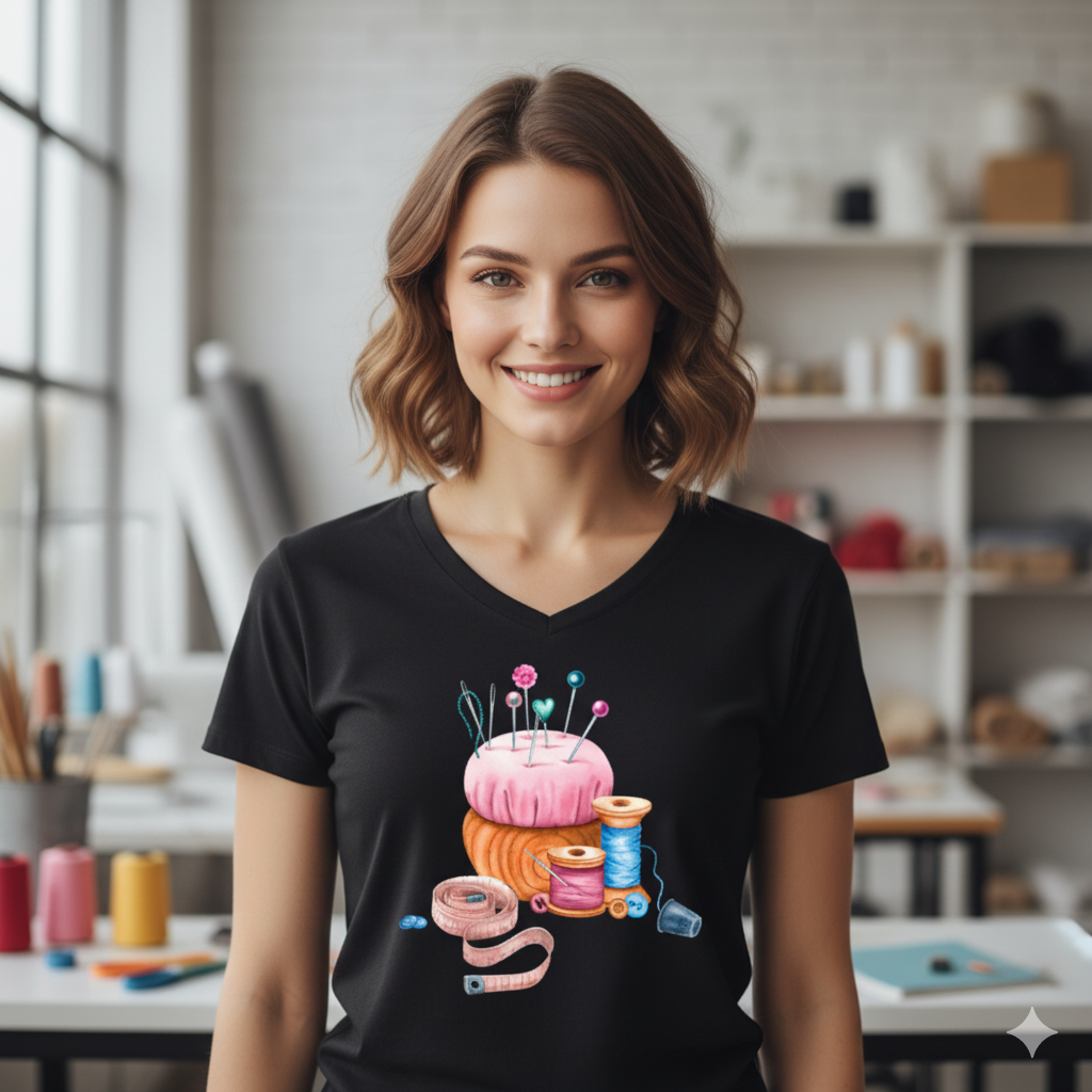 Koszulka damska V-neck - Krawiecka pasja